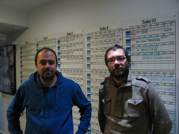 Nacho Royo (izq) y Elías León Siminiani (drch) en los estudios -LaBocinaSonido-.